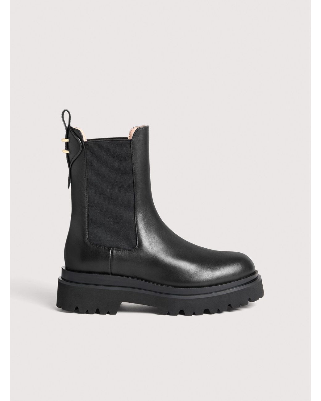 Coccinelle Black Cowhide-Effect Smooth Leather Ankle Boots Mavery
