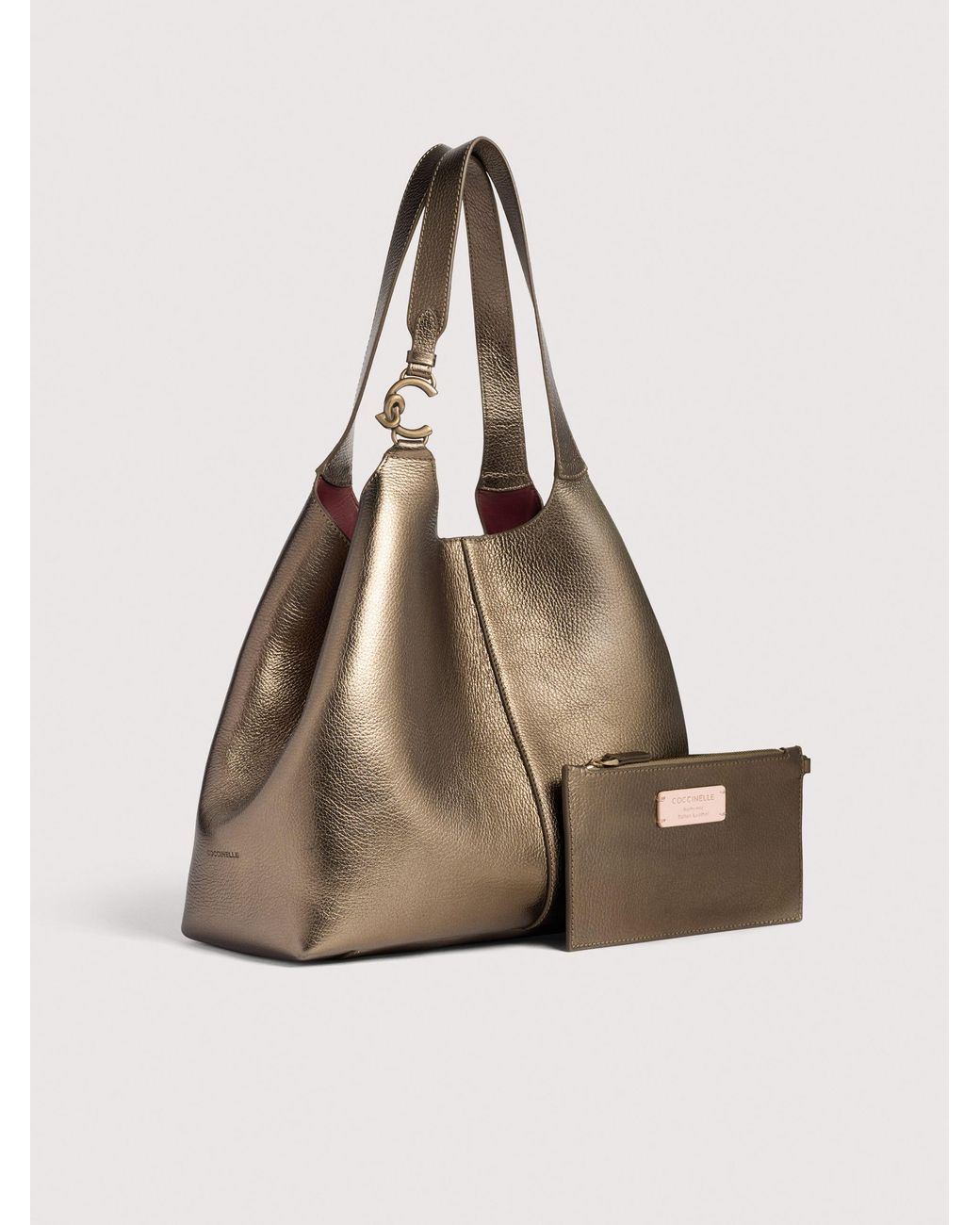 Coccinelle Natural Grained Leather Tote Bag C-Easy Large