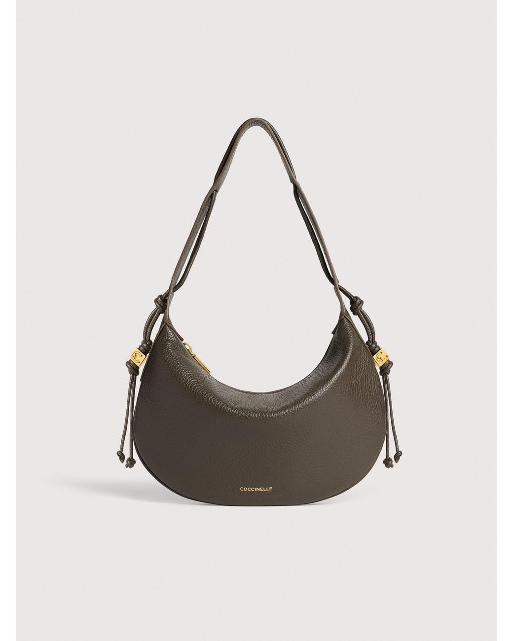 Coccinelle Natural Grained Leather Shoulder Bag Thess Small