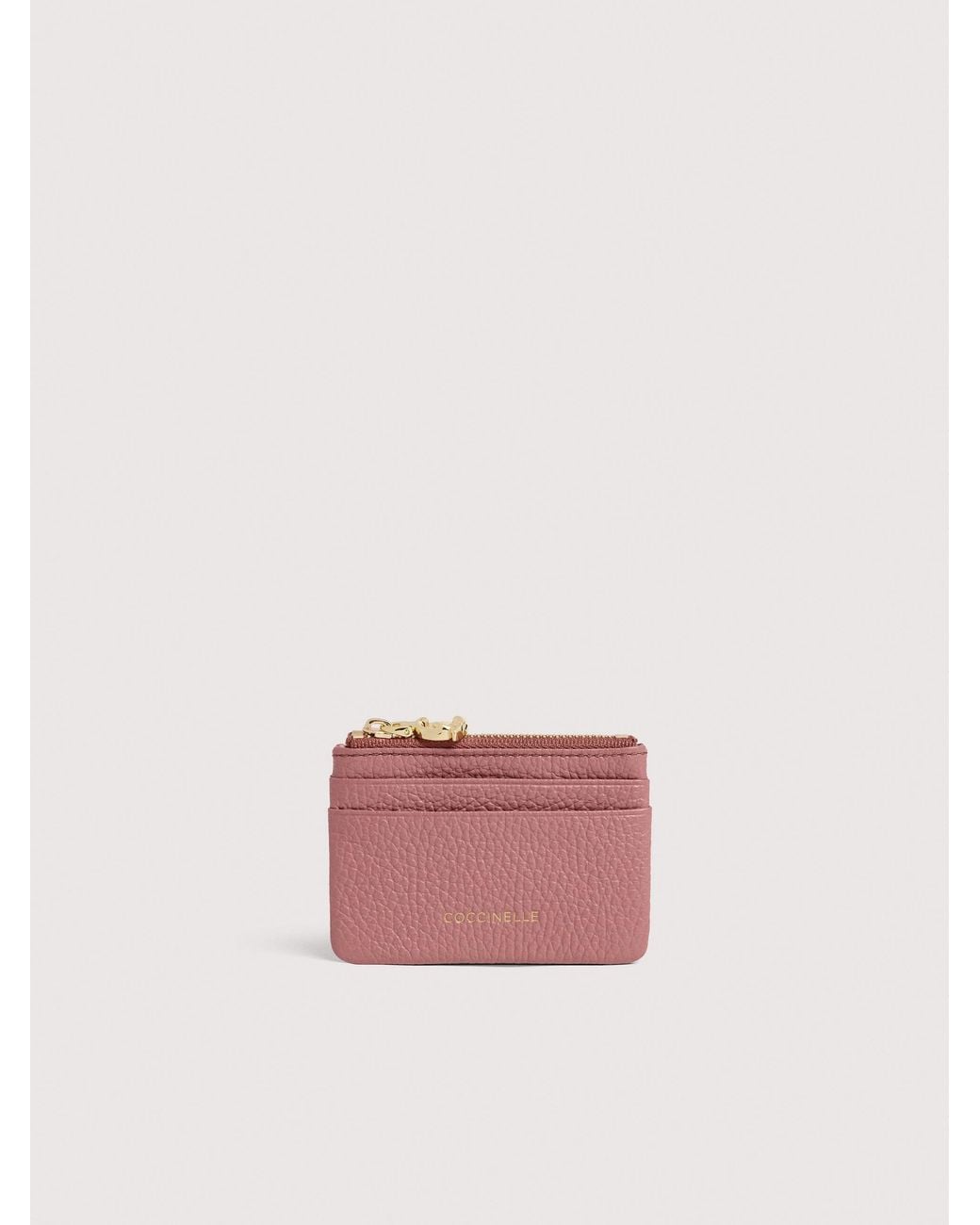 Coccinelle Pink Grained Leather Card Holder C-Me Small