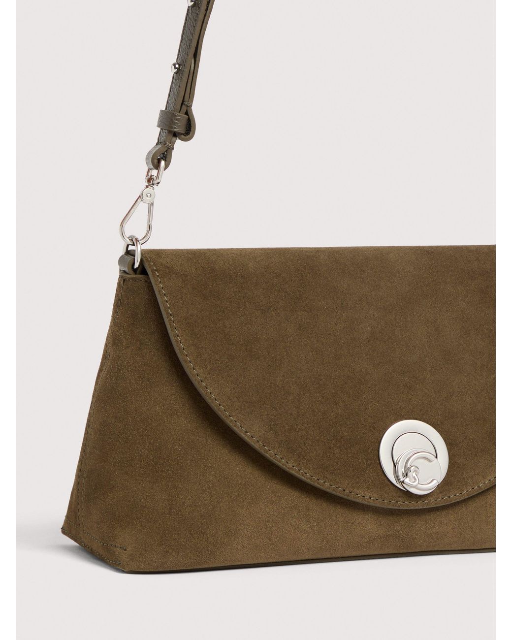 Coccinelle Natural Suede Shoulder Bag Nikla Medium