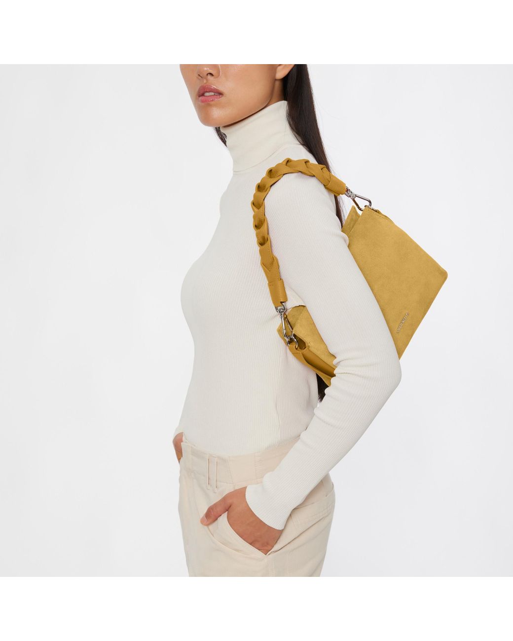 Coccinelle Suede And Grained Leather Handbag Boheme Suede Bimaterial Small  in Metallic | Lyst