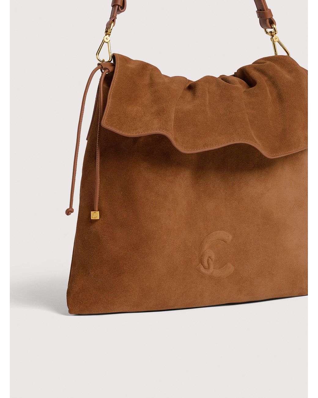Coccinelle Brown Suede Shoulder Bag Lidia Medium