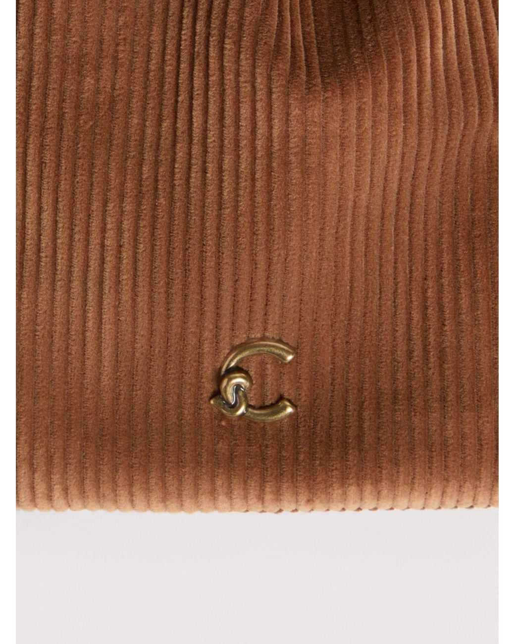 Coccinelle Brown Corduroy Fabric Key Ring Pouch C-Me Pouch