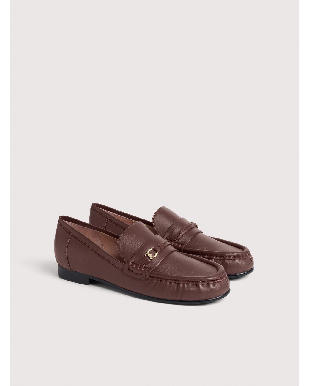 Coccinelle Brown Smooth Leather Loafers C-Easy