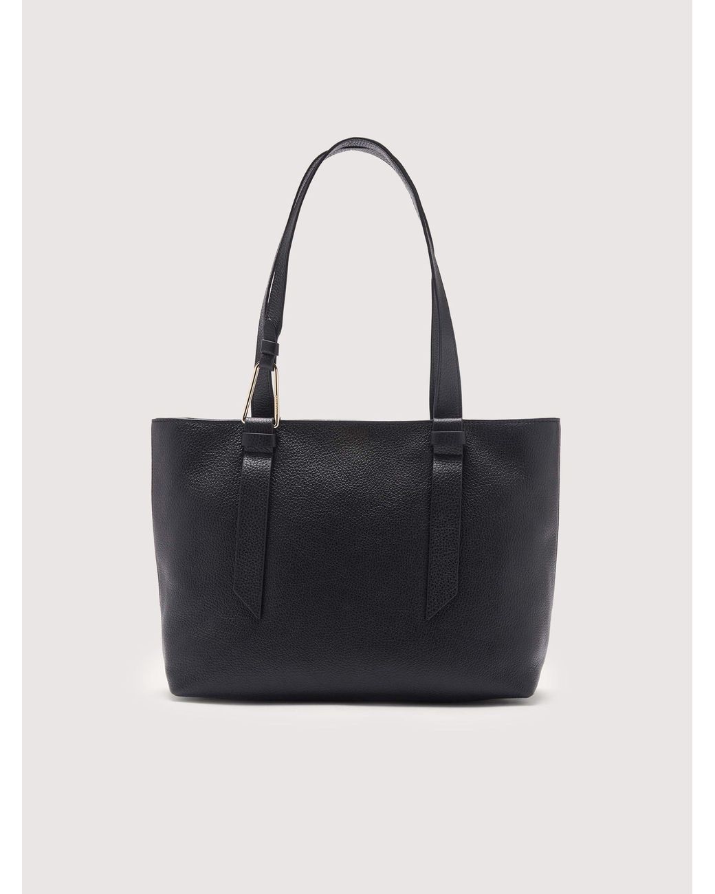 Coccinelle Black Grained Leather Tote Bag Malory Medium