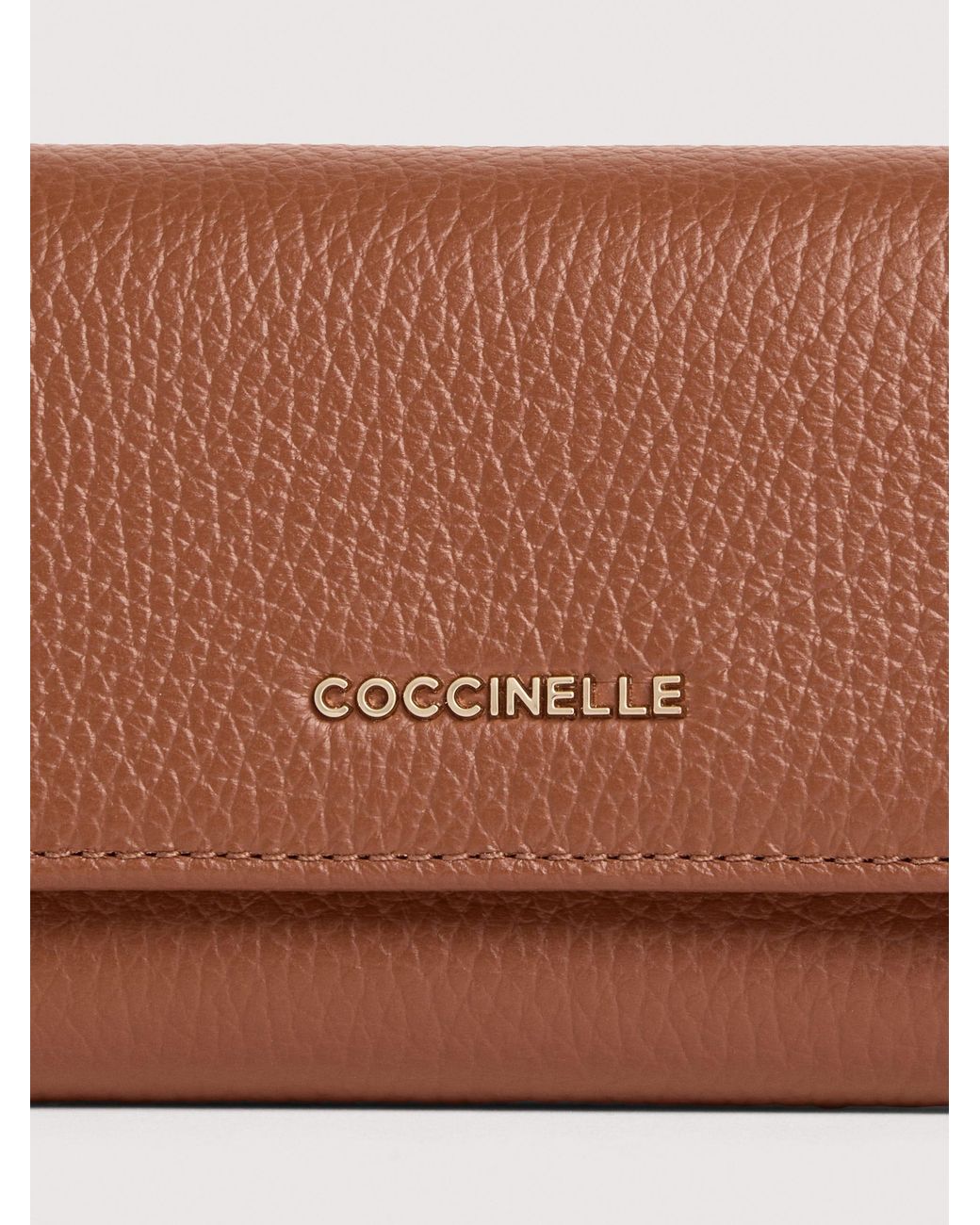 Coccinelle White Small Grained Leather Wallet Metallic Small