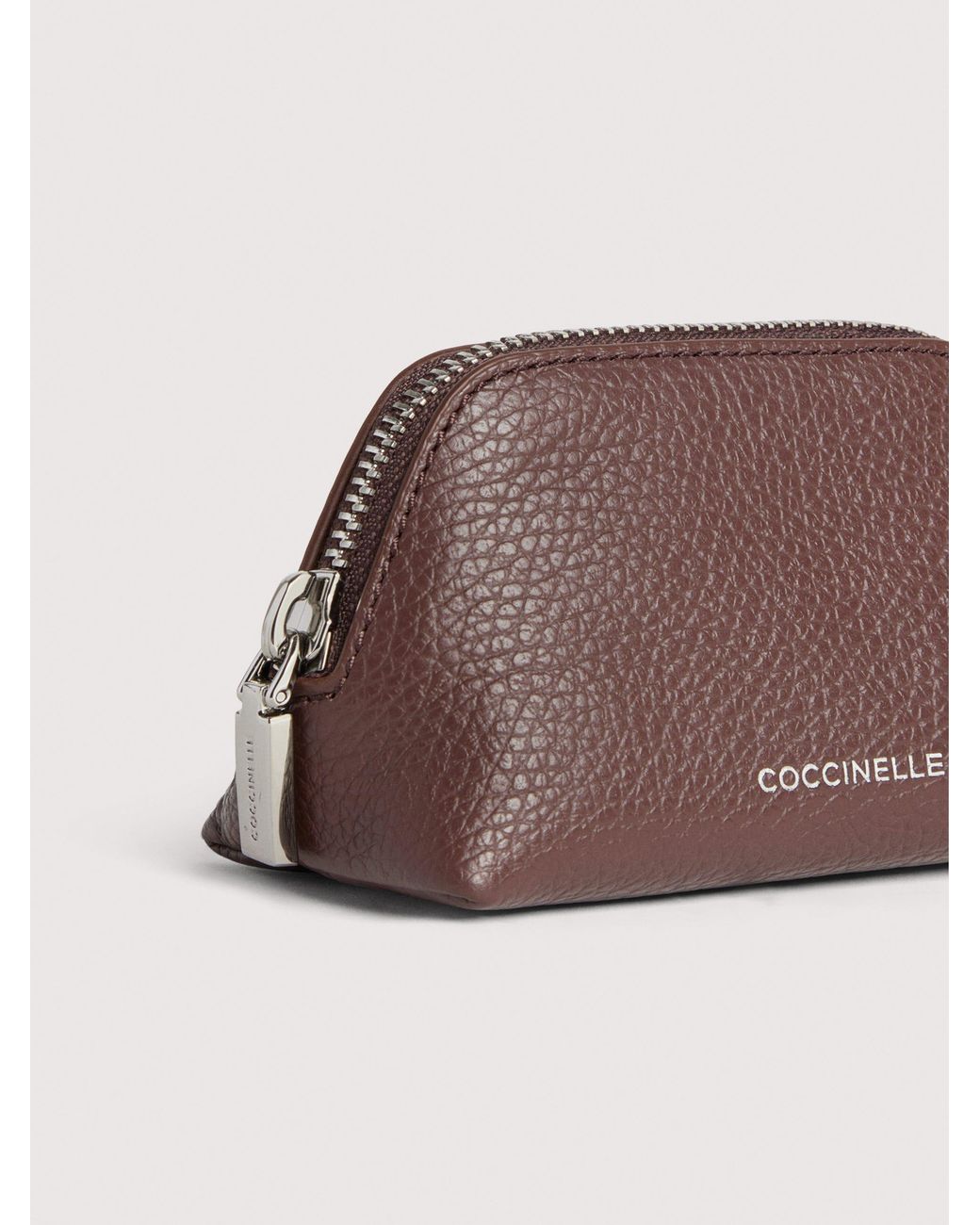Coccinelle Pink Grained Leather Make-Up Bag Helga Mini