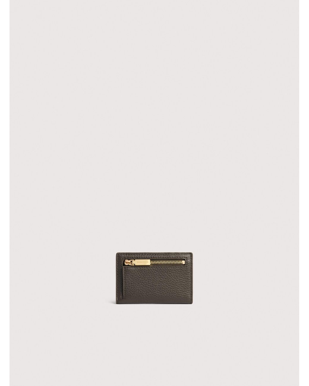Coccinelle White Grained Leather Card Holder Metallic Small