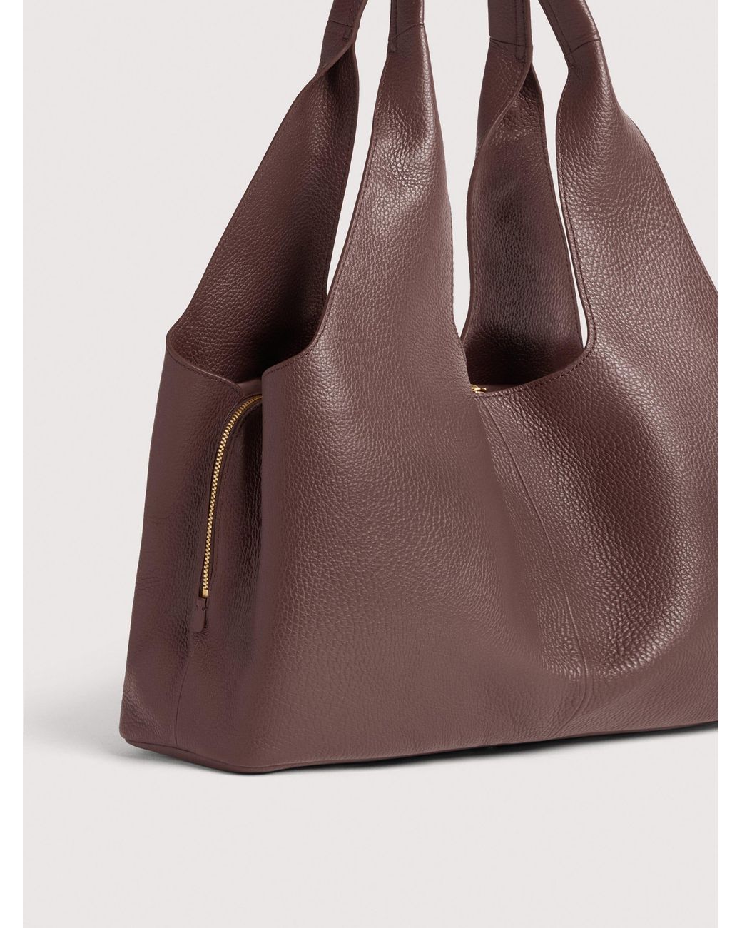 Coccinelle Purple Grained Leather Tote Bag Nell Large