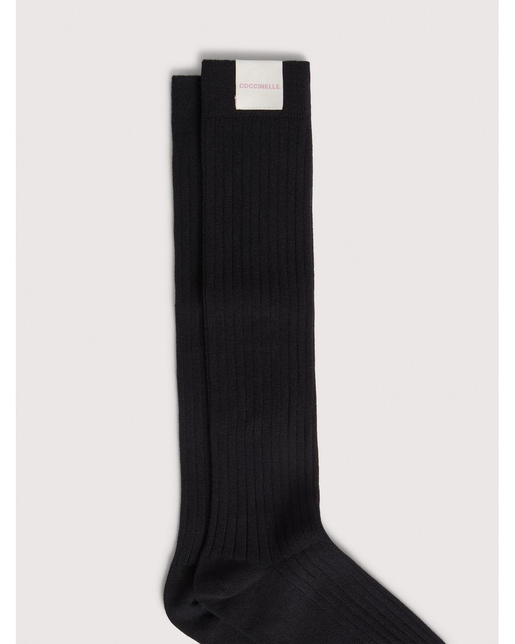 Coccinelle Black Cotton-Blend Socks Ribbed Knee Socks