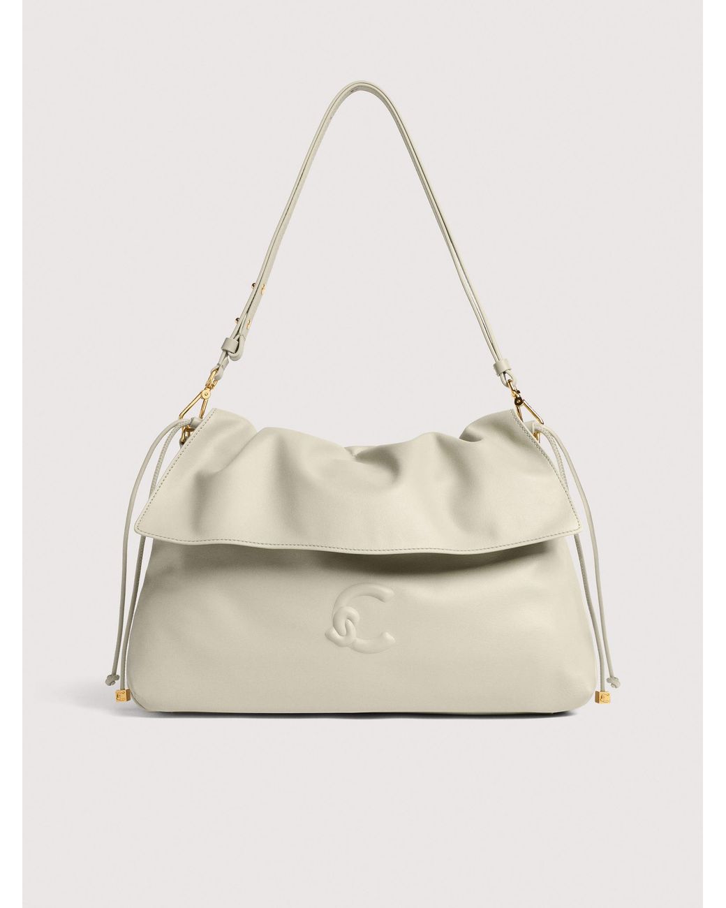 Coccinelle Natural Smooth Leather Shoulder Bag Lidia Medium