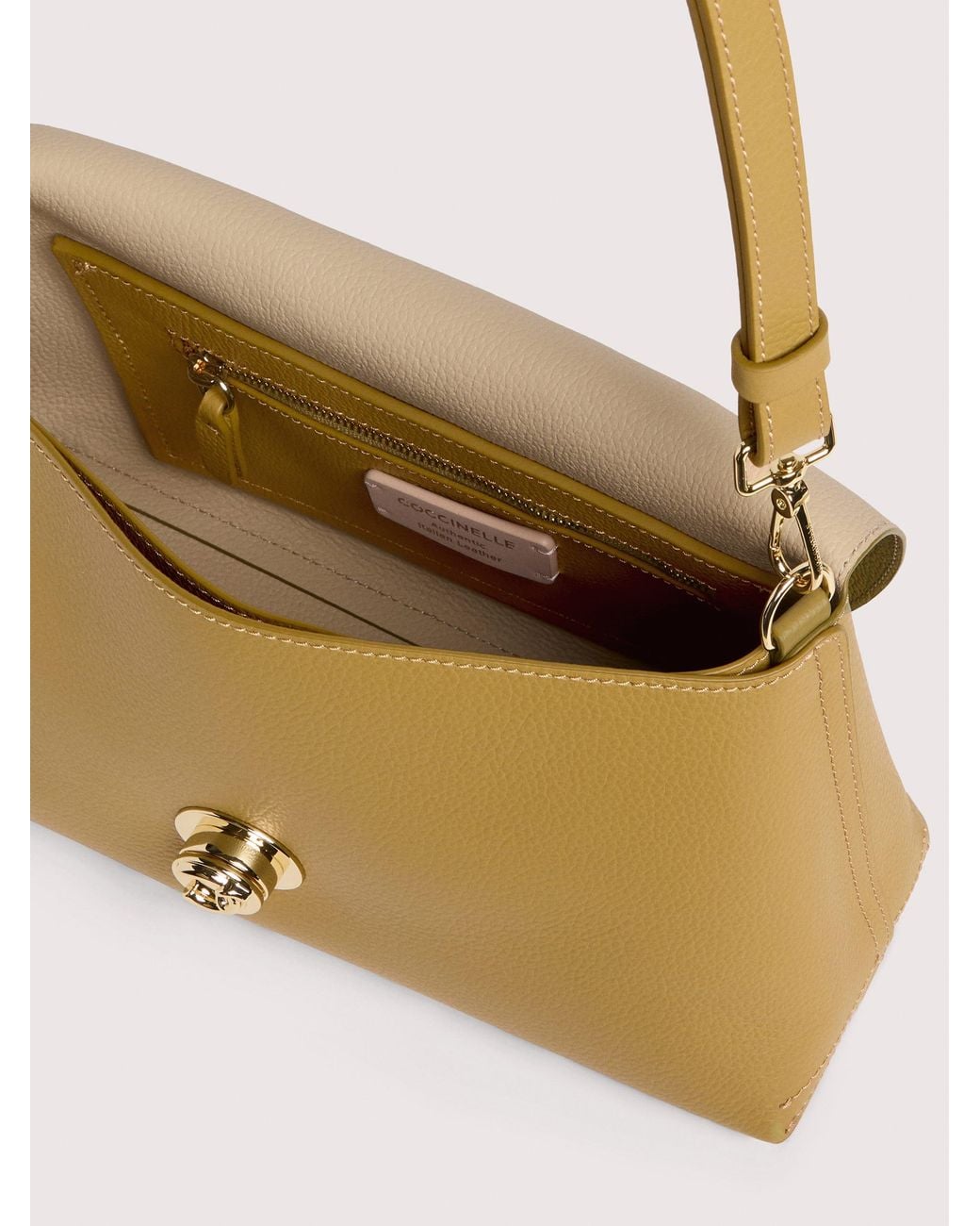 Coccinelle Natural Two-Sided Leather Shoulder Bag Nikla Medium