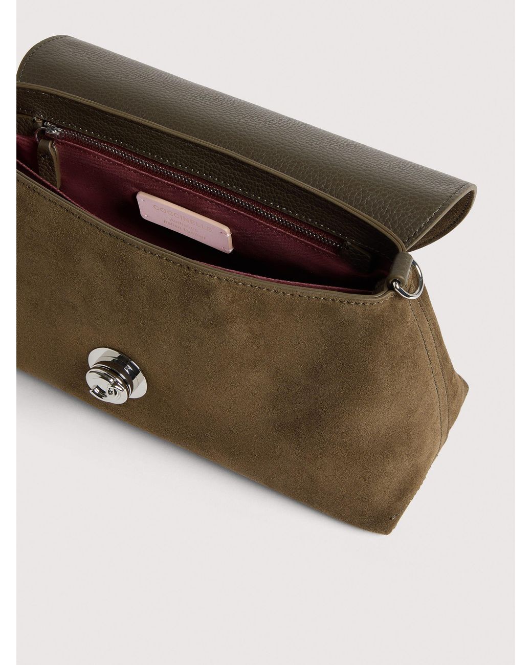 Coccinelle Natural Suede Shoulder Bag Nikla Medium