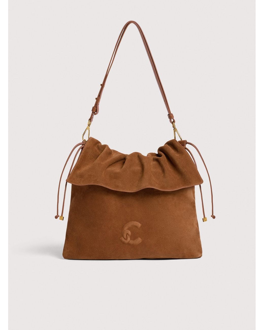 Coccinelle Brown Suede Shoulder Bag Lidia Medium