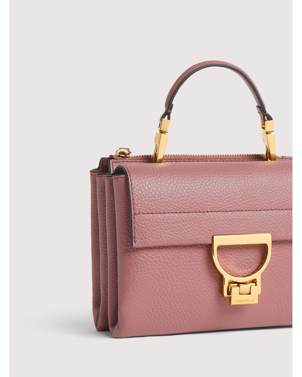 Coccinelle Pink Grained Leather Handbag Arlettis Small