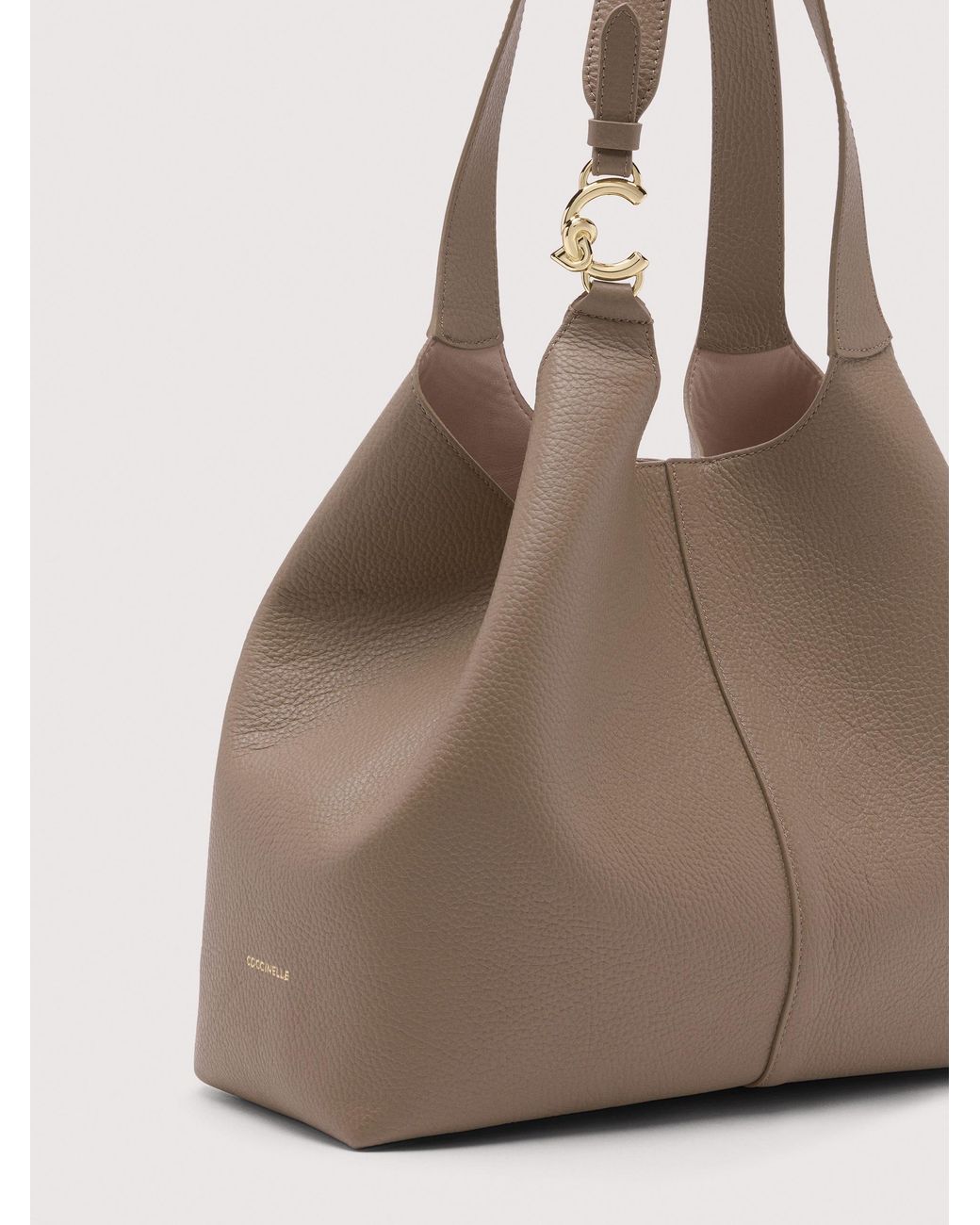 Coccinelle Natural Grained Leather Tote Bag C-Easy Large
