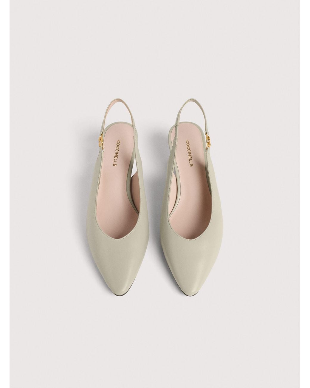 Coccinelle Natural Smooth Leather Slingbacks C-Look