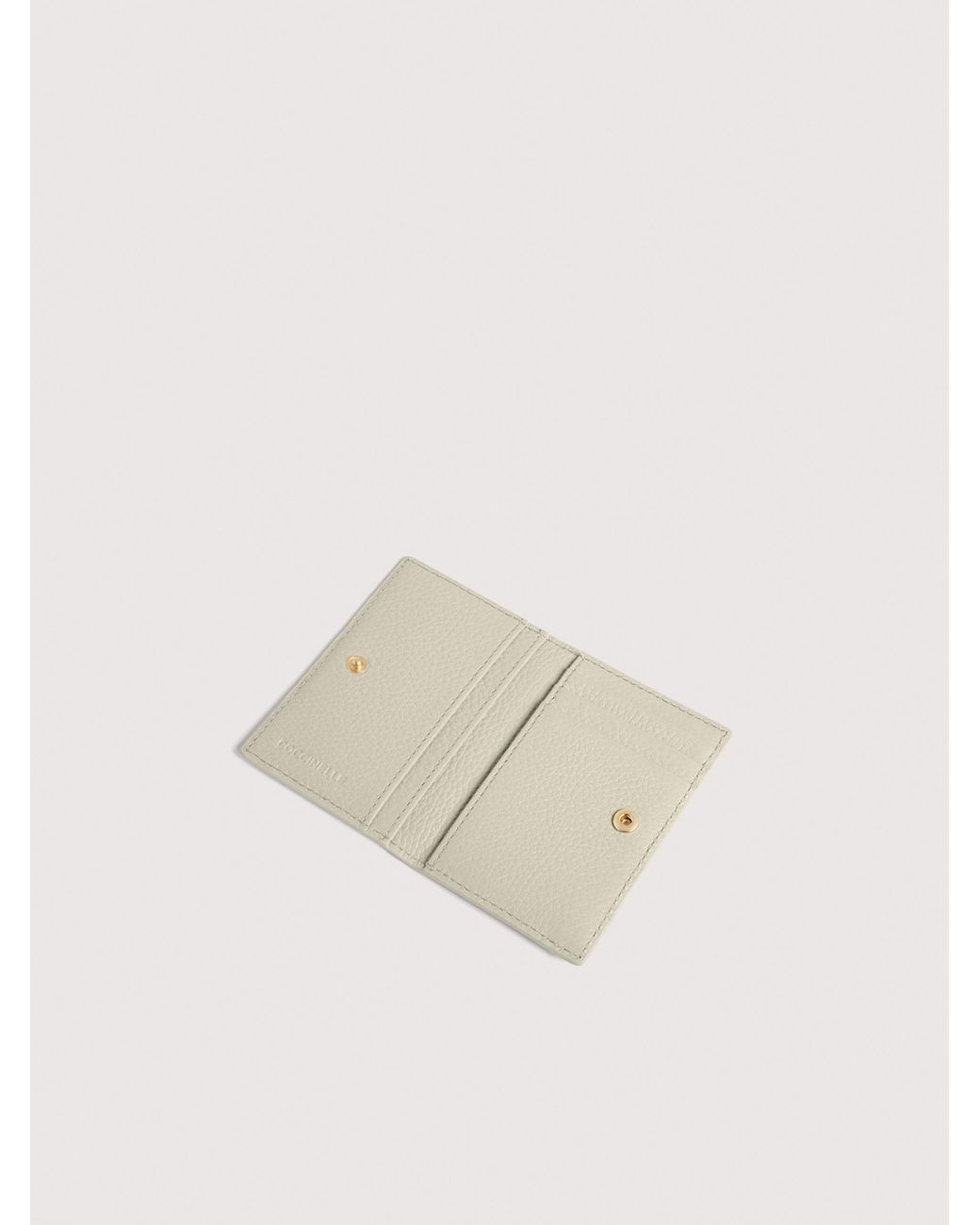 Coccinelle Natural Grained Leather Card Holder Metallic Small