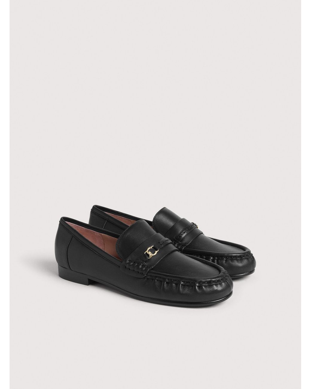 Coccinelle Black Smooth Leather Loafers C-Easy