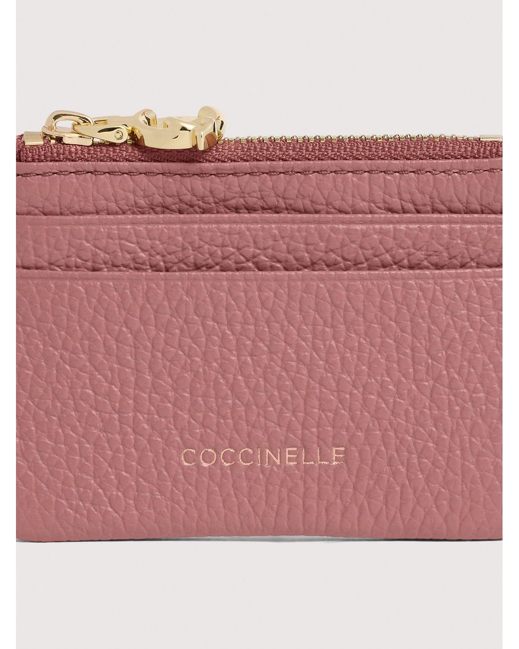 Coccinelle Pink Grained Leather Card Holder C-Me Small