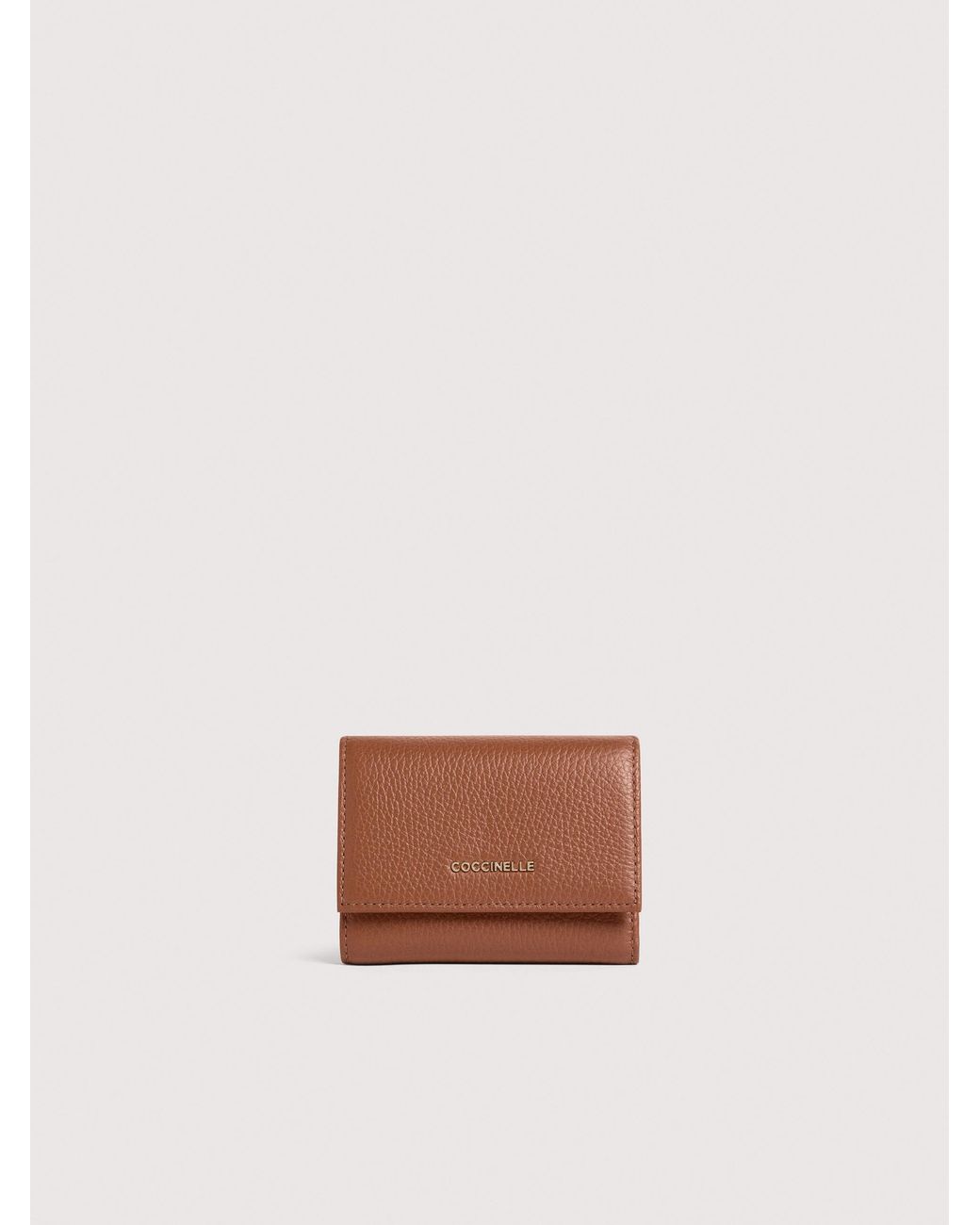 Coccinelle White Small Grained Leather Wallet Metallic Small