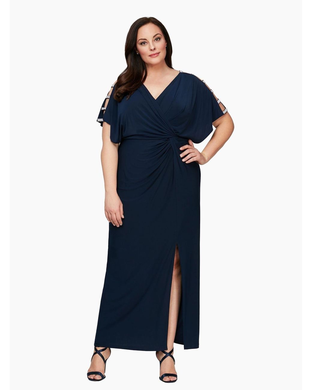 alex evenings knot front gown