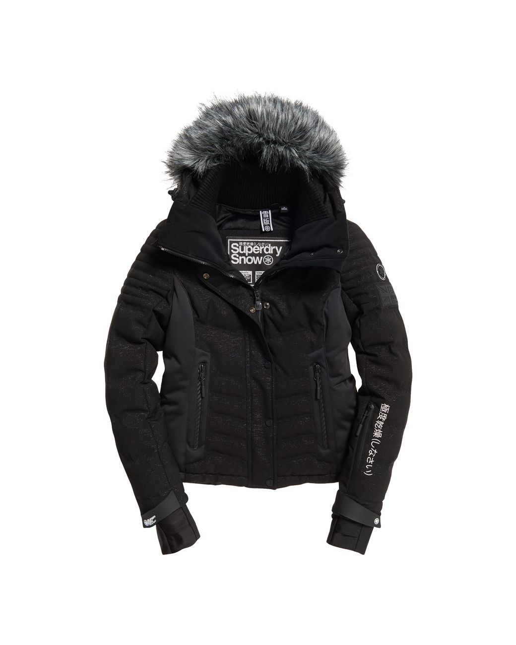 Superdry Luxe Snow Puffer Style Jacket in Black - Lyst