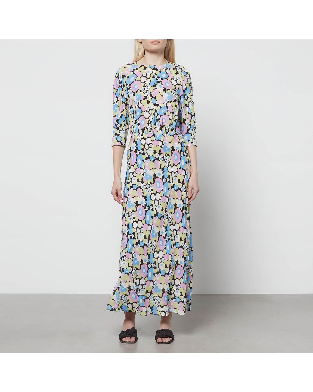 RIXO London Lucile Midi Dress in Blue | Lyst UK