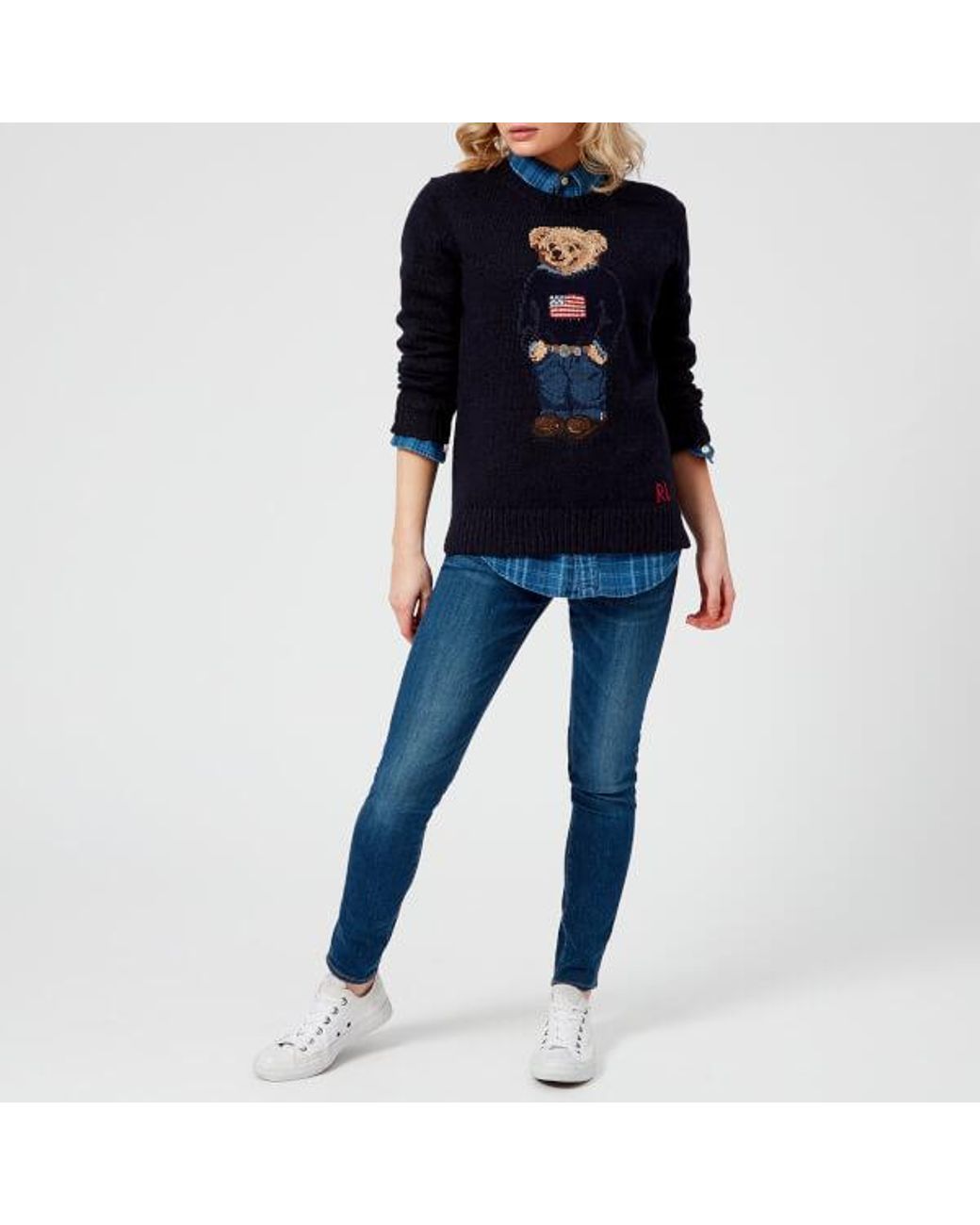 Polo Ralph Lauren Women's Bear Jumper in Blue | Lyst UK