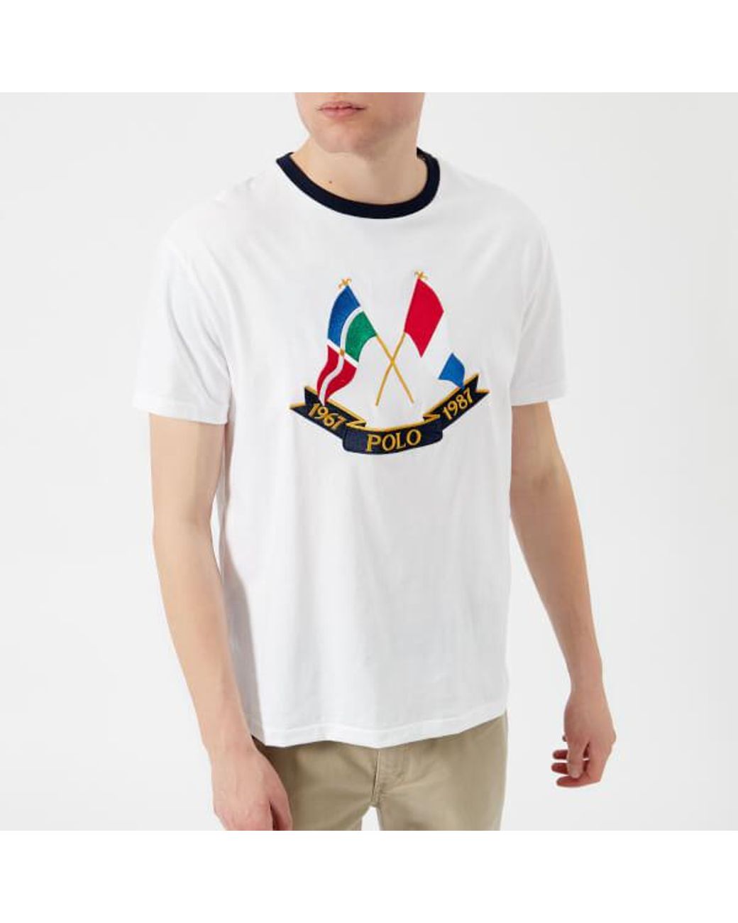 Polo Ralph Lauren Men's Cross Flags Tshirt in White for Men | Lyst