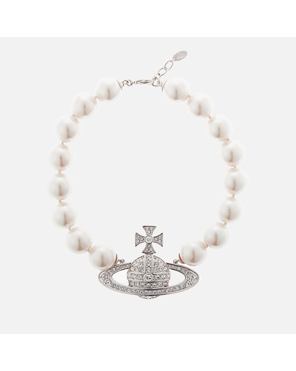 Vivienne Westwood Neysa Silvertone, Faux Pearl And Crystal Necklace in