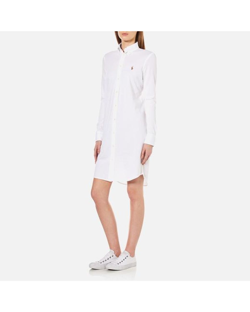 Polo Ralph Lauren Women's Oxford Shirt Dress in White | Lyst