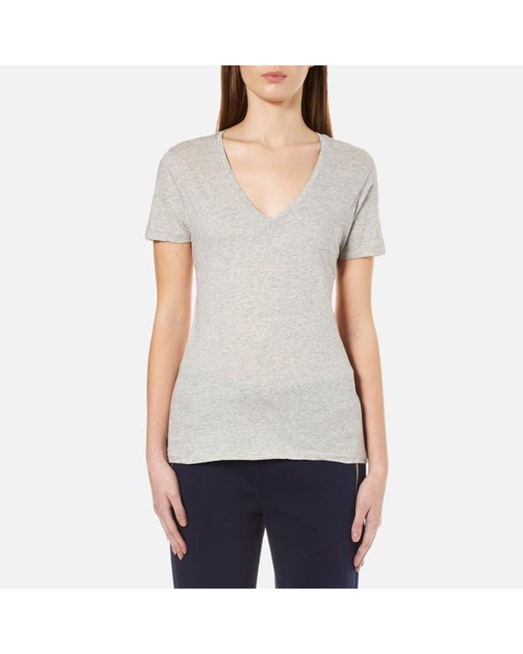 Polo Ralph Lauren Women's V Neck Tshirt in Grey | Lyst Australia