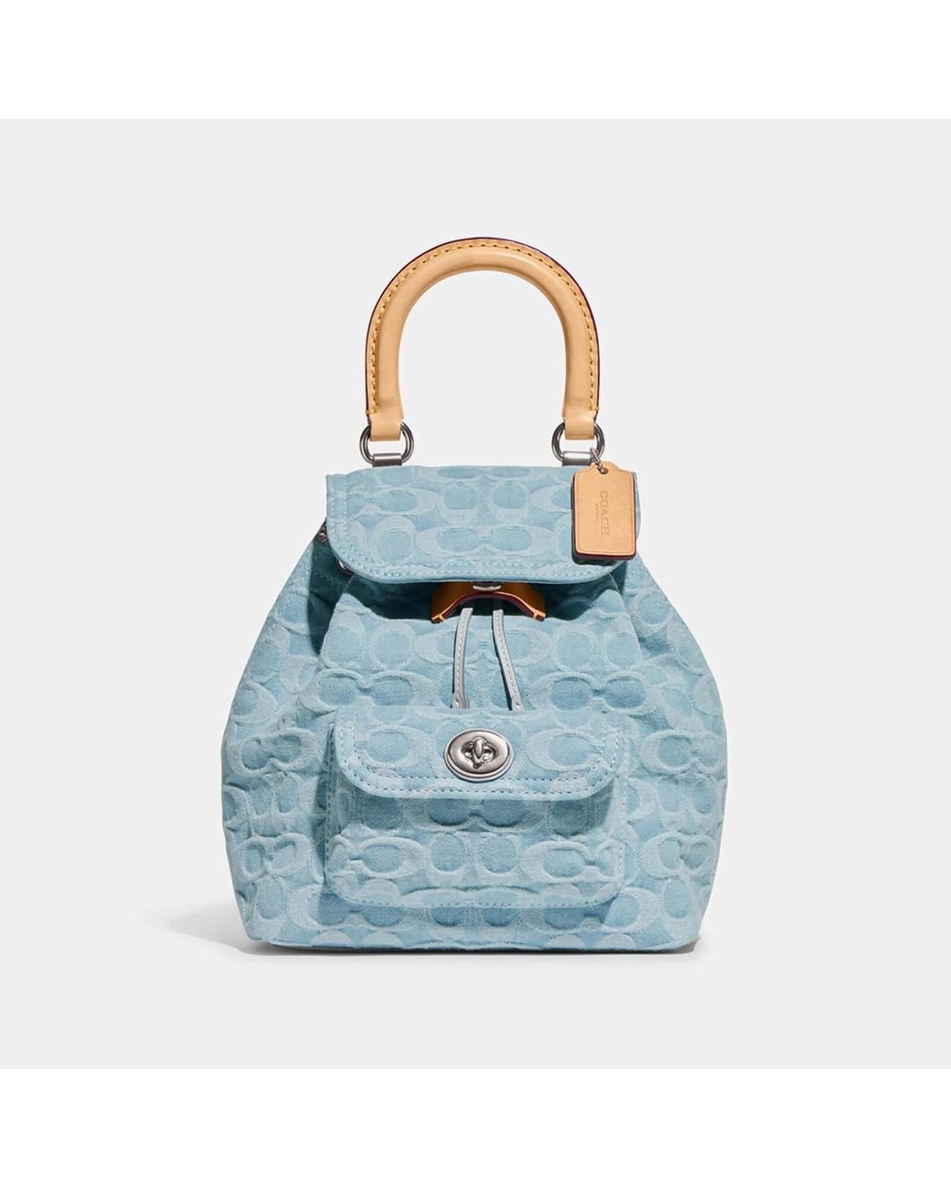 COACH Signature Riya 21 Washed Denim Backpack in Blue Lyst Australia