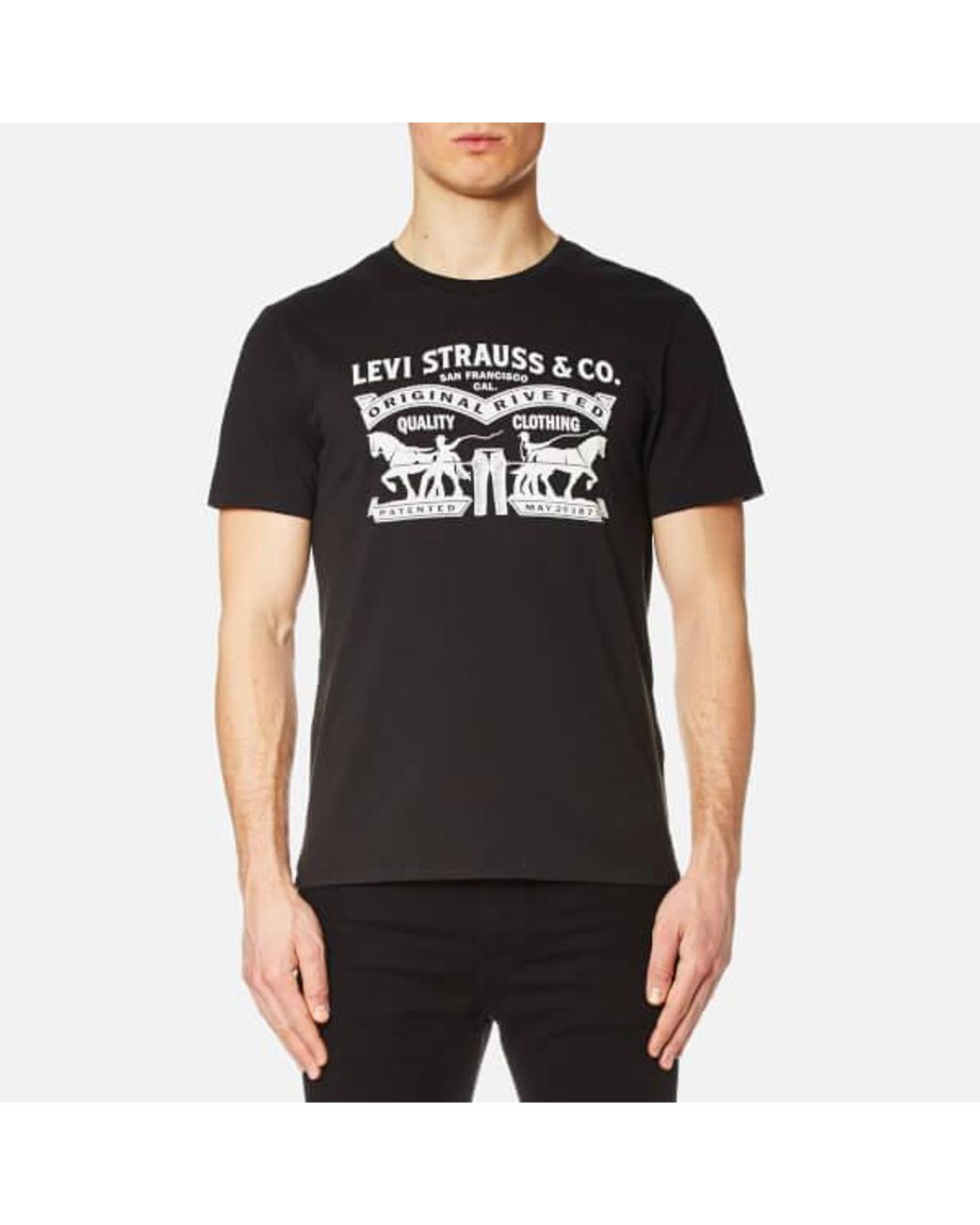 Levi's Cotton Men's Two Horse Graphic Setin Neck Tshirt in Black for ...