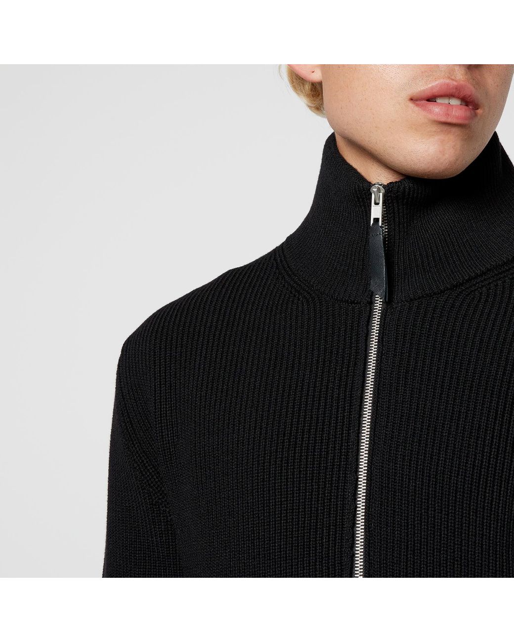 Maison Margiela Ribbed Cotton And Wool-blend Zip-up Cardigan in Black for  Men | Lyst Australia