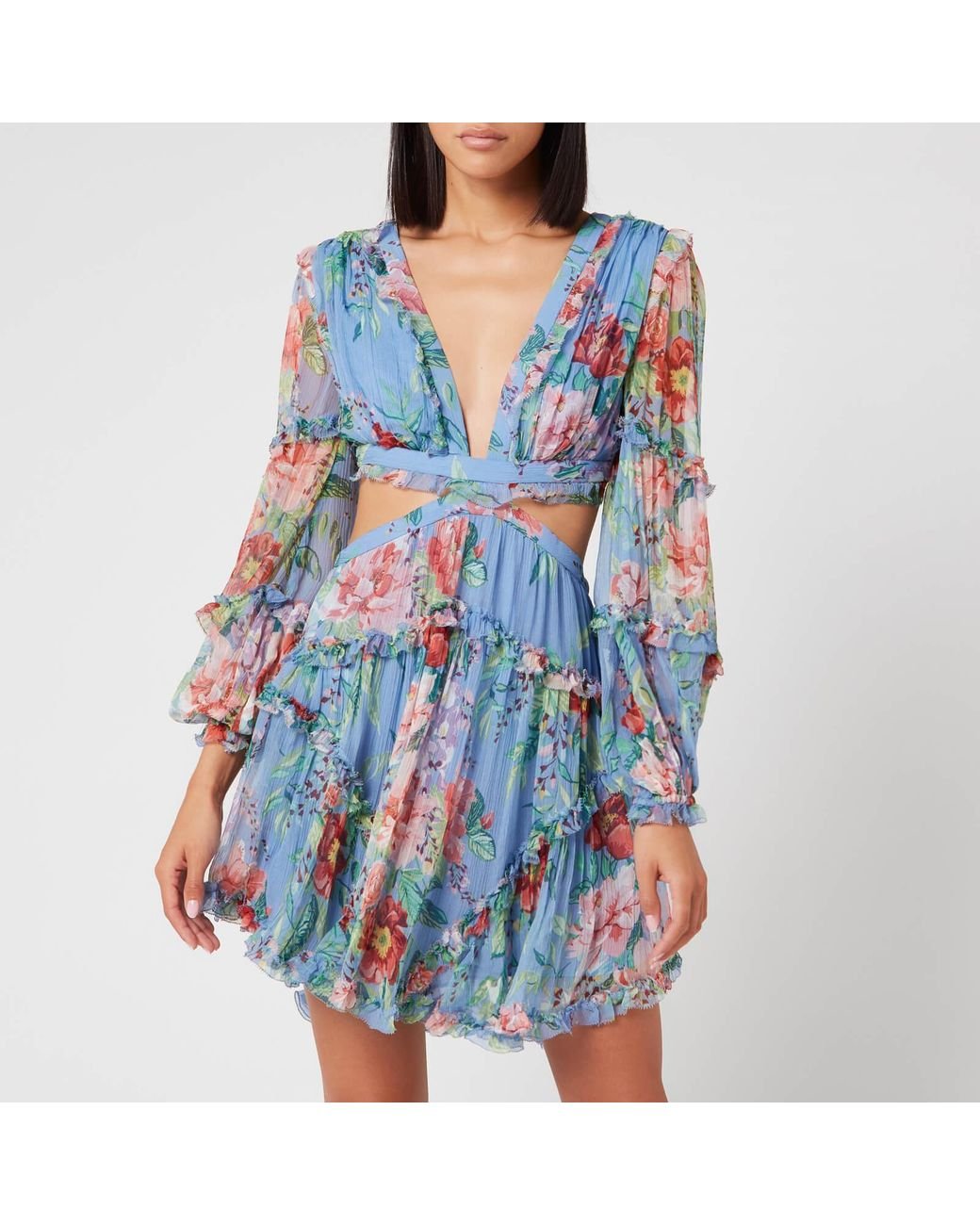 Zimmermann Bellitude Floating Cut Out Dress in Blue | Lyst