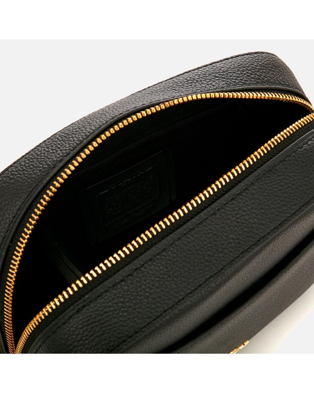 COACH Polished Pebble Leather Camera Bag in Black Lyst UK