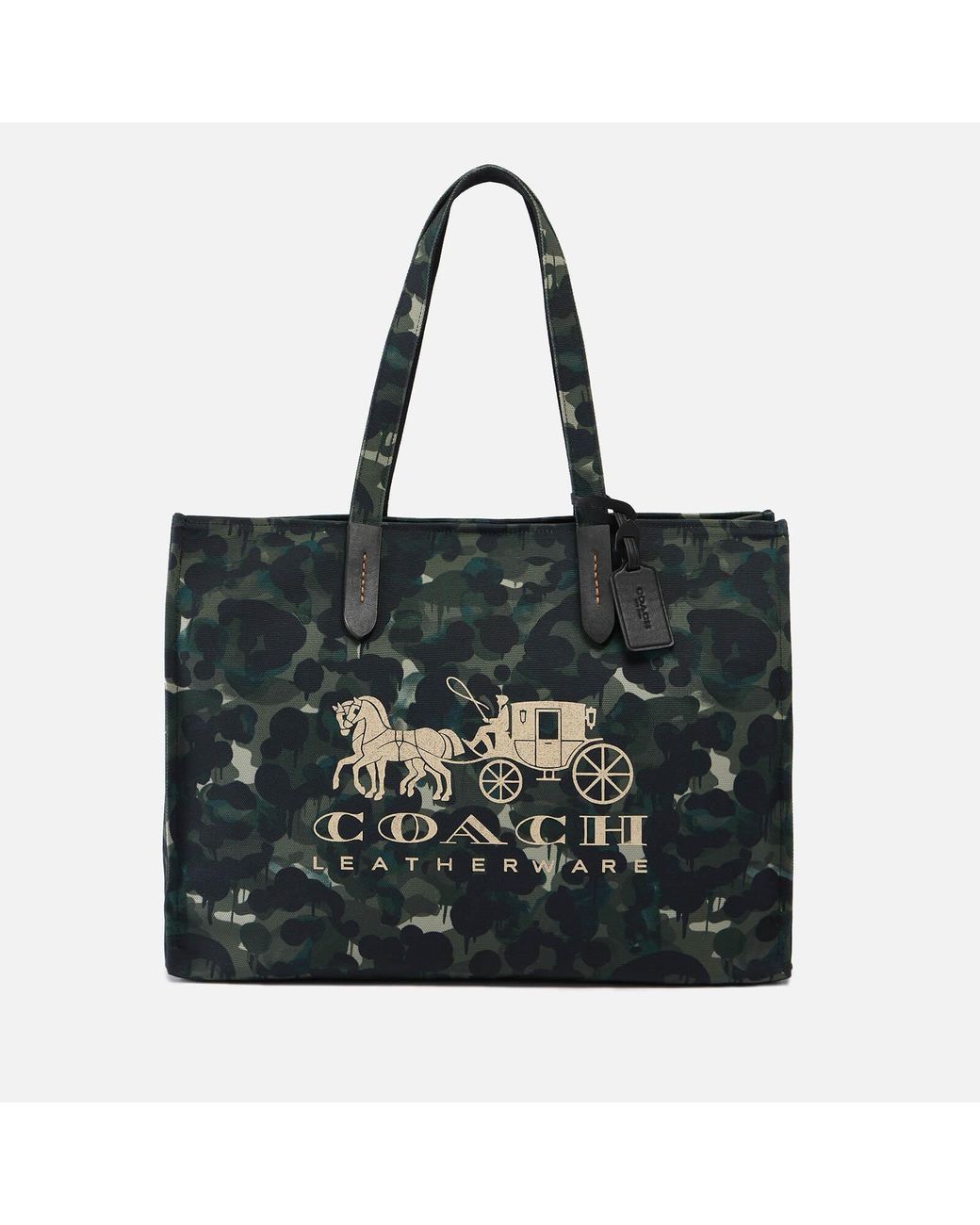 COACH Leathertrimmed Camouflageprint Canvas Tote Bag in Black for Men