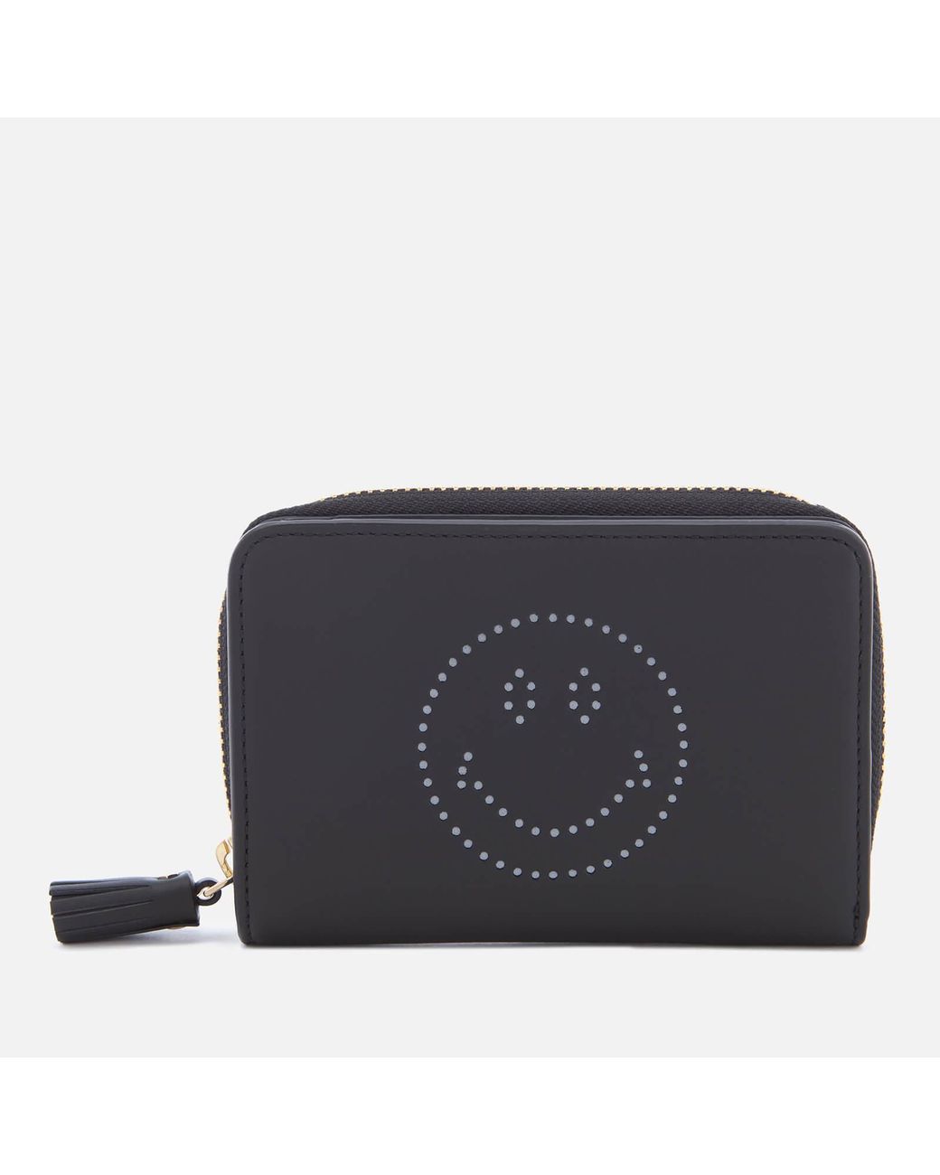 Anya Hindmarch Smiley Face Compact Wallet in Black Lyst