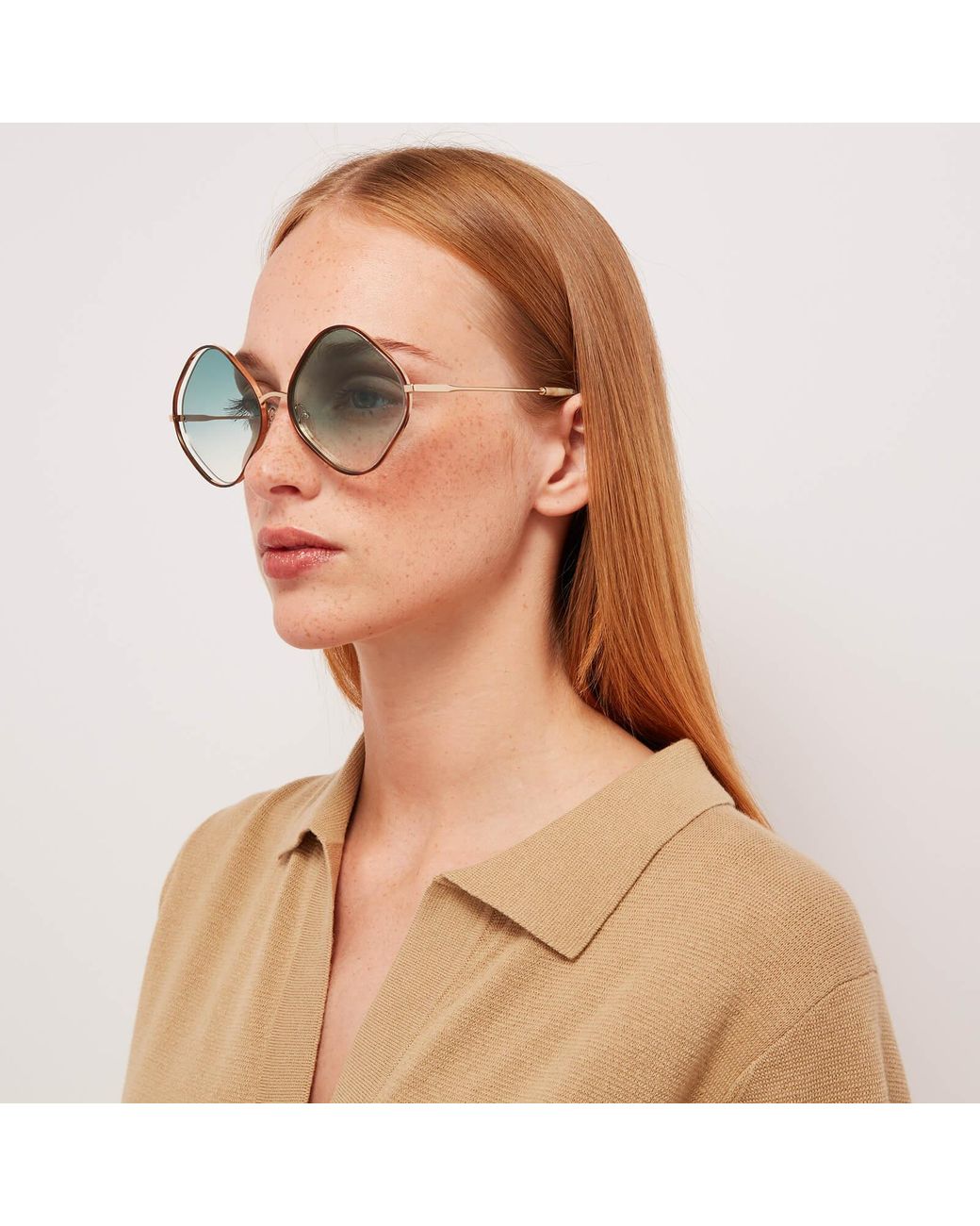 Chloé Poppy Diamond Frame Sunglasses | Lyst Canada