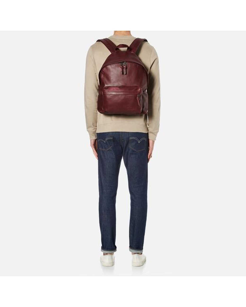 Eastpak Padded Pak'r Leather Backpack | Lyst
