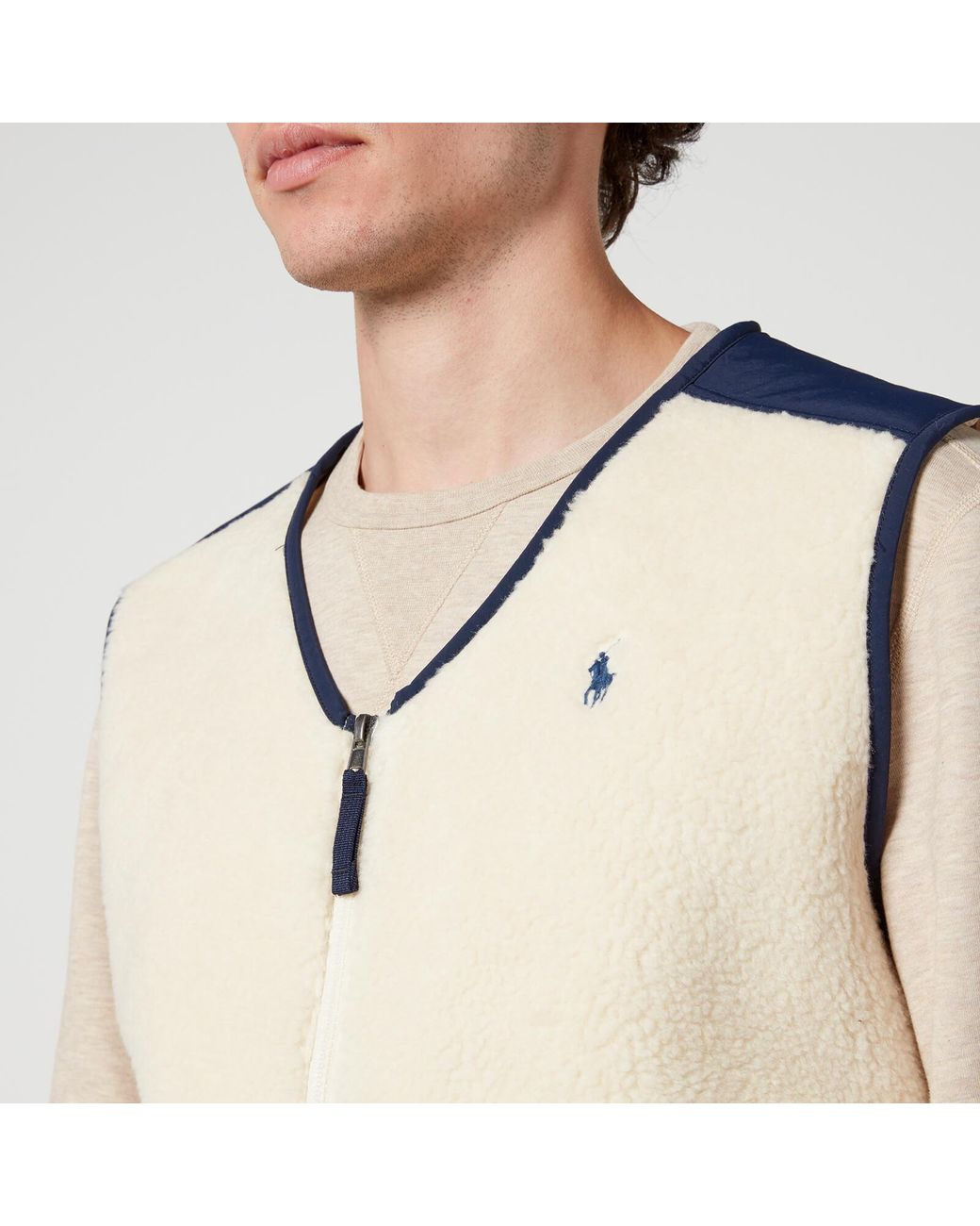 Polo Ralph Lauren Hi Pile Faux Shearling Gilet in Blue for Men Lyst