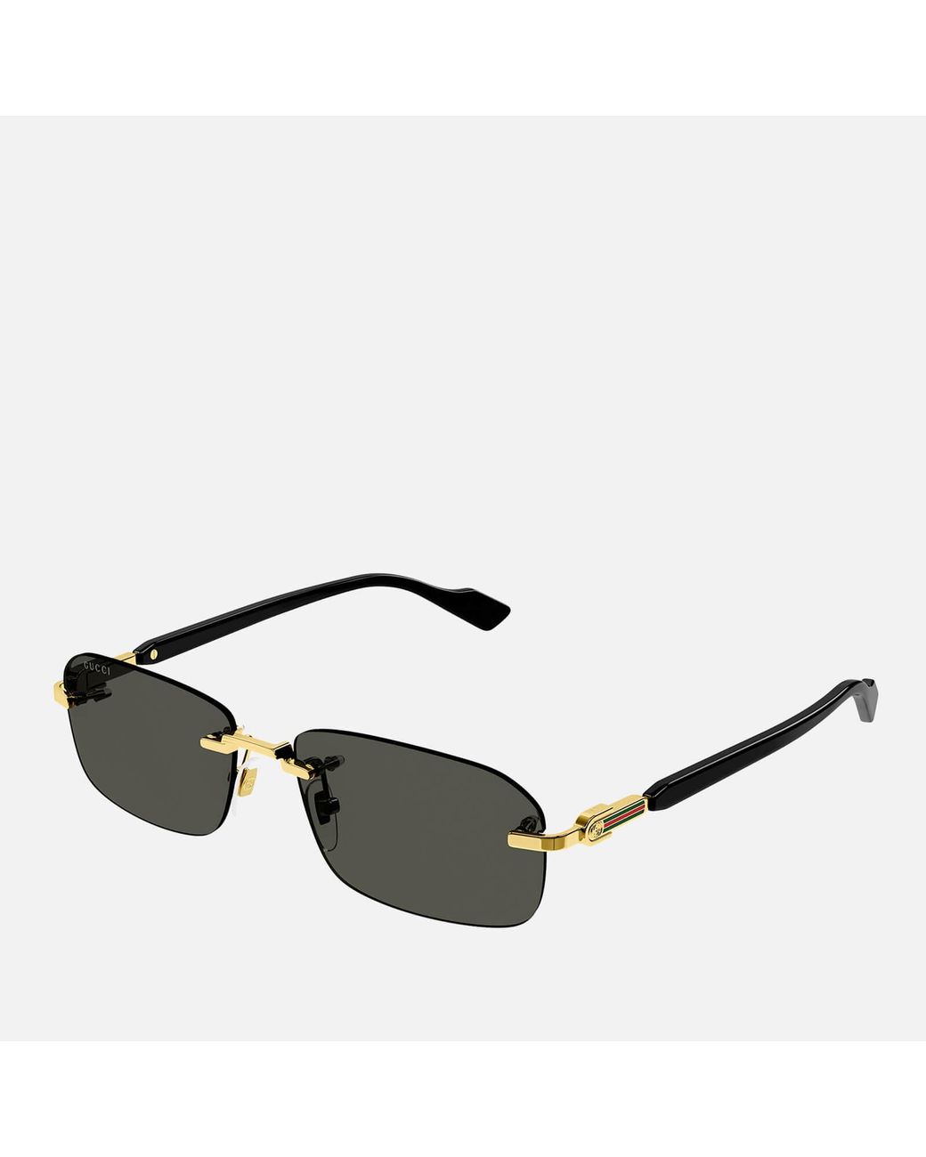 Rectangular frame sunglasses in black acetate