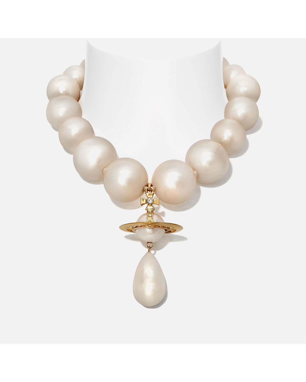 Vivienne Westwood Giant Gold-tone Brass Pearl Drop Necklace in Metallic ...