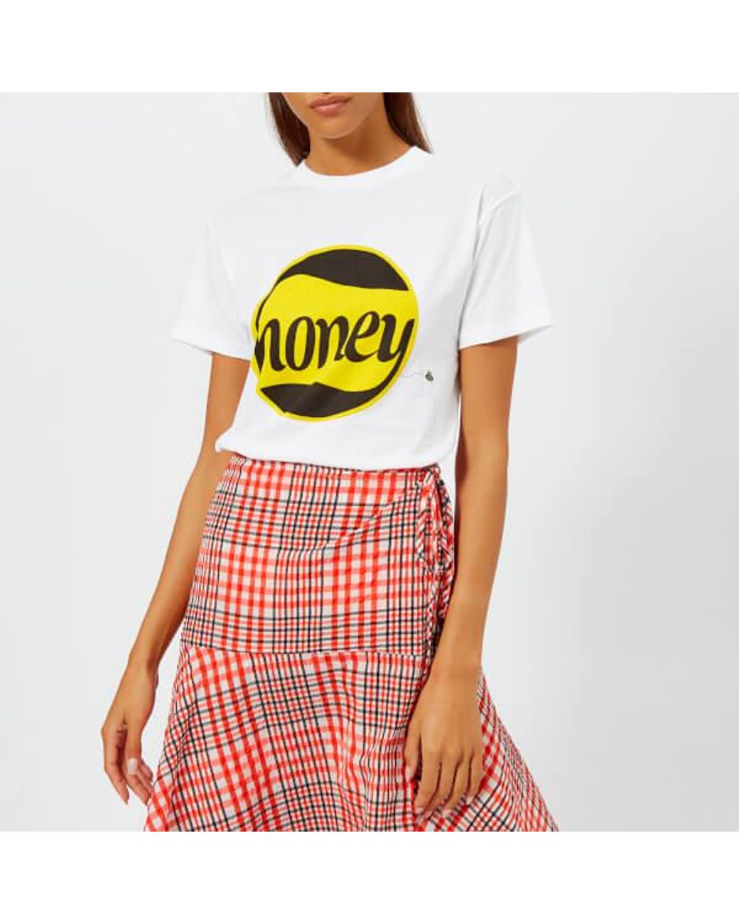Ganni Women's Harway Honey Bee Tshirt in White | Lyst Australia