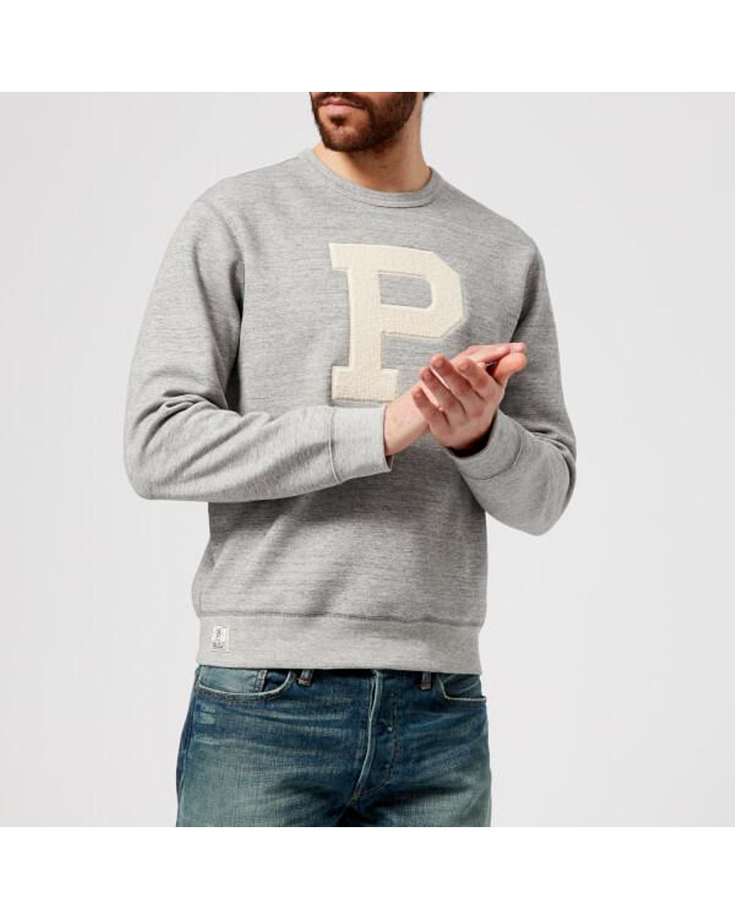 Polo Ralph Lauren Men's P Logo Crew Neck Sweatshirt in Grey for Men | Lyst  Australia