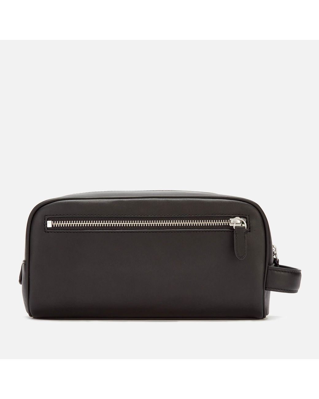 Polo Ralph Lauren Smooth Leather Stripe Toiletry Bag in Black for Men | Lyst