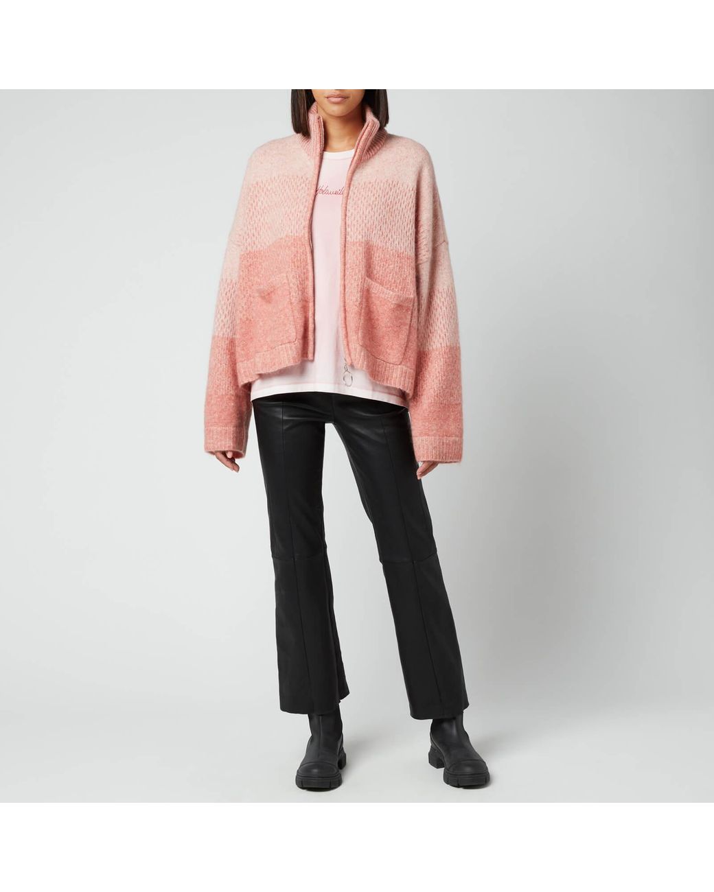 Holzweiler Tine Knitted Cardigan in Pink | Lyst
